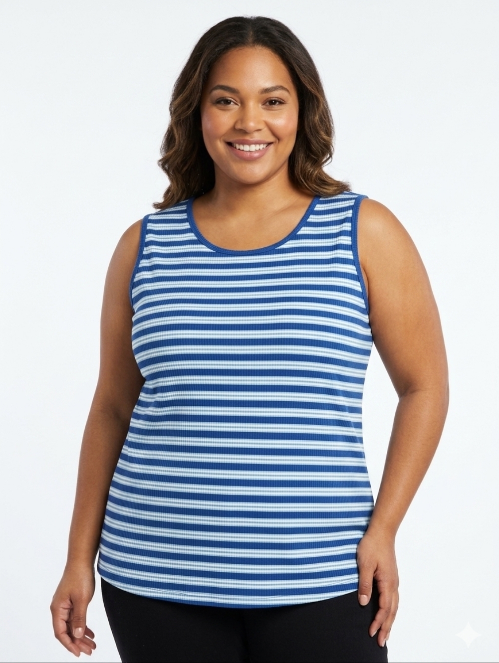 NWT Blue & White Striped Ribbed Tank Top